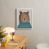 "Little Bear" - Personalized Art Print in Teal by Teju Reval - In a Room