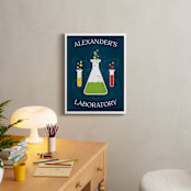 "Laboratory" - Personalized Art Print in Navy by Heather Schertzer - In a Room