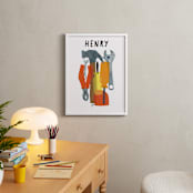 "Tools Collage" - Personalized Art Print in Steel by Mia Posada - In a Room