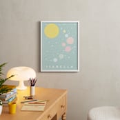 "Pastel Solar System" - Personalized Art Print in Mint by Maria Alou - In a Room