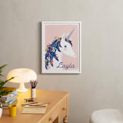 "garden unicorn" - Personalized Art Print in Blush by Karidy Walker - In a Room