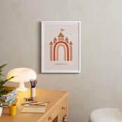"Rainbow Castle" - Personalized Art Print in Pink by JeAnna Casper - In a Room