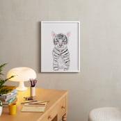"baby animal.tiger" - Art Print in white by Cass Loh - In a Room