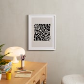 "Funky Floral" - Art Print in Sand by Carolyn Hunt - In a Room