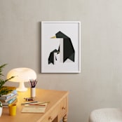 "Geo Penguins" - Art Print in Golden by Erica Krystek - In a Room