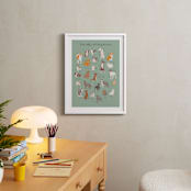 "ABCs of Dog Breeds" - Art Print in Mint by Vera Lim - In a Room