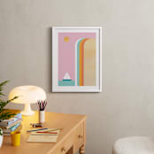 "Smooth Sailin" - Art Print in Pastel Rainbow by sue prue - In a Room