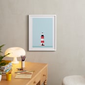 "Sea Side I" - Art Print in Sea Blue by David Michuki - In a Room
