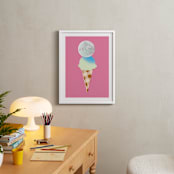 "disco ice cream" - Art Print in Guava by Baumbirdy - In a Room