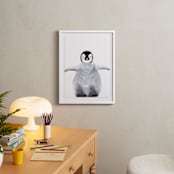 "Baby Animal Penguin" - Art Print in Antarctic Grey by Cass Loh - In a Room