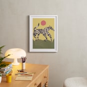 "Black and White Horse" - Art Print in soft yellow sunlight by Elliot Stokes - In a Room
