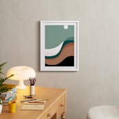 "The Moon Sings to the Desert" - Art Print in Desert Teal by Karen Kaul - In a Room