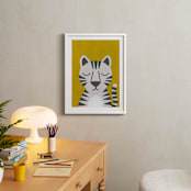 "White Bengal Tiger" - Art Print in Spicy Mustard by 2birdstone - In a Room