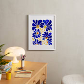 "The Happiest Flowers" - Art Print in Cobalt Blue by Kristian Gallagher - In a Room
