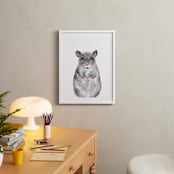 "Baby Animal Rat" - Art Print in Grizzle Grey by Cass Loh - In a Room
