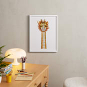 "Baby Animal Dragon" - Art Print in Golden Sun by Cass Loh - In a Room