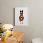 "Baby Animal Horse" - Art Print in caramel truffle by Cass Loh - In a Room