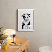 "Baby Animal Dog" - Art Print in blackjack by Cass Loh - In a Room