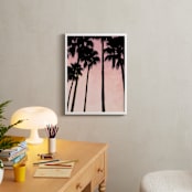 "Palm trees & pink skies" - Art Print in Blush Sky by Dawn Smith - In a Room