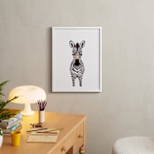 "Baby Zebra 2" - Art Print in dark chocolate by Cass Loh - In a Room