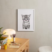 "Baby Kitten" - Art Print in grey by Cass Loh - In a Room