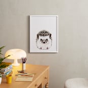"Baby Hedgehog" - Art Print in coco by Cass Loh - In a Room