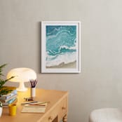"Incoming Tide" - Art Print in Turquoise by Paula Pecevich - In a Room