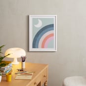 "Double Rainbow with Moon and Sun I" - Art Print in Moon by Emanuela Carratoni - In a Room