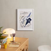 "Marvelous Sharks" - Art Print in Sand by Sabrin Deirani - In a Room