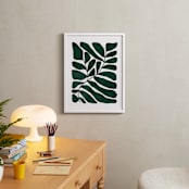 "Loopy Leaves I" - Art Print in Hunter green by Kelly Watkins - In a Room