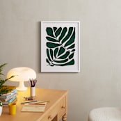 "Loopy Leaves II" - Art Print in Hunter green by Kelly Watkins - In a Room