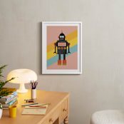 "Retro Robot" - Art Print in Bubblegum by Morgan Kendall - In a Room