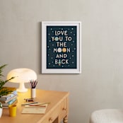 "Moon And Back" - Art Print in Midnight by Annie Holmquist - In a Room