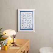 "Animal Alphabet Toile" - Art Print in Ocean Blue by Teju Reval - In a Room
