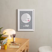"Sleepy Moon" - Art Print in dusty grey by merry mack creative - In a Room
