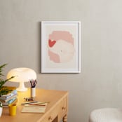 "Valentine Zoo Elephant" - Art Print in Pink by Lori Wemple - In a Room