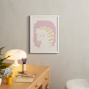 "Valentine Zoo Zebra" - Art Print in Purple by Lori Wemple - In a Room
