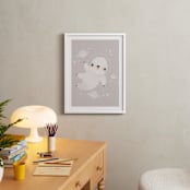 "Sloth in Space" - Art Print in gray by Lori Wemple - In a Room