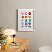 "Rainbow Shapes" - Art Print in Rainbow by Kelly Watkins - In a Room