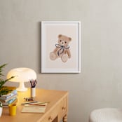 "Bear with Bow" - Art Print in Royal Blue by Vivian Yiwing - In a Room