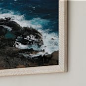 "Tidal Pools & Crashing Waves" - Art Print in Teal Ocean by Whitney Todd - Frame Close-up