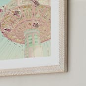 "Sky Coasters" - Art Print in Teal by Stephanie Sherman - Frame Close-up