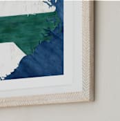 "North Carolina in Paint" - Art Print in North Carolina Green by Denise Wong - Frame Close-up