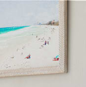 "Vintage Beach Scene" - Art Print in beach water blue by Mary Ann Glynn-Tusa - Frame Close-up