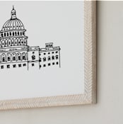 "Around the World Washington D.C." - Art Print in Black by TM Stationery - Frame Close-up