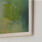"Sap Sky and Earth" - Art Print in Sap Green by Lynne Millar - Frame Close-up