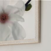 "Winter Bloom" - Art Print in snow blossom white by Margaret Edith - Frame Close-up