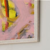 "It's Always Sunny Series 1" - Art Print in Gold and Pink by Angela Simeone - Frame Close-up