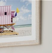 "Pastel Pink Beach Tower" - Art Print in Pastel Pink by Bree Madden - Frame Close-up