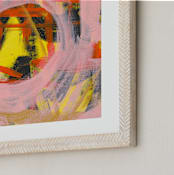 "It's Always Sunny Series 2" - Art Print in Yellow and Pink by Angela Simeone - Frame Close-up